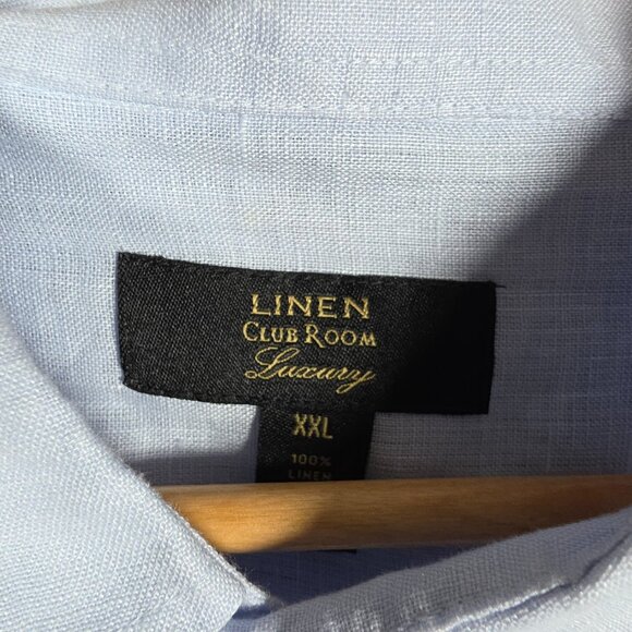 Club Room Shirt Mens Size 2XL Light Blue Luxury Billowing Cloud 100% Linen NWT - Picture 8 of 13